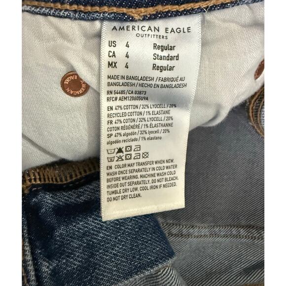 NWT American Eagle Stretch Barrel Jeans Mid-Rise Tinted Medium Sz 4 R - Picture 11 of 15